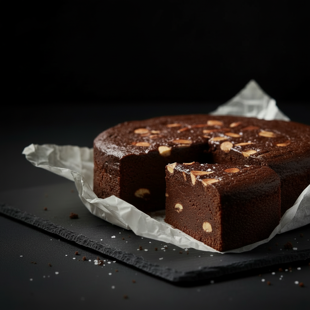 Almond Fudge Cake Slice - No Tin Box