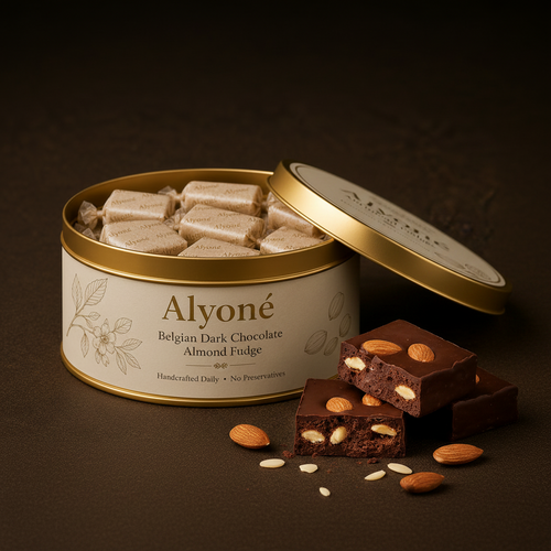 Belgian Dark Chocolate Almond Fudge