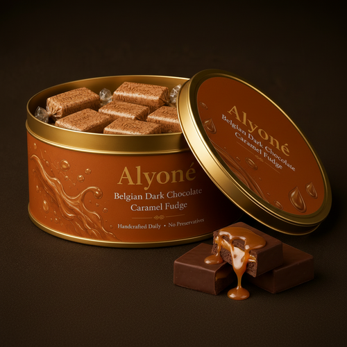 Belgian Dark Chocolate Caramel Fudge
