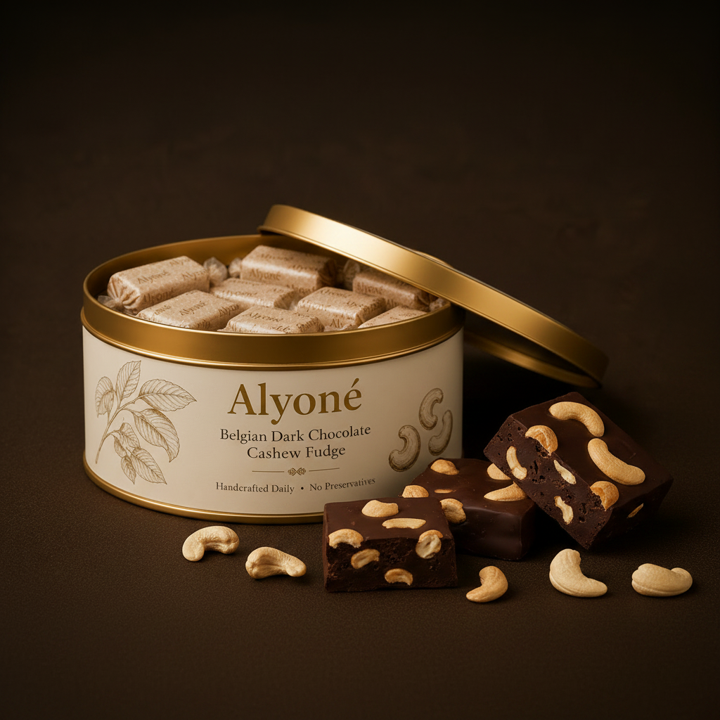 Belgian Dark Chocolate Cashew Fudge