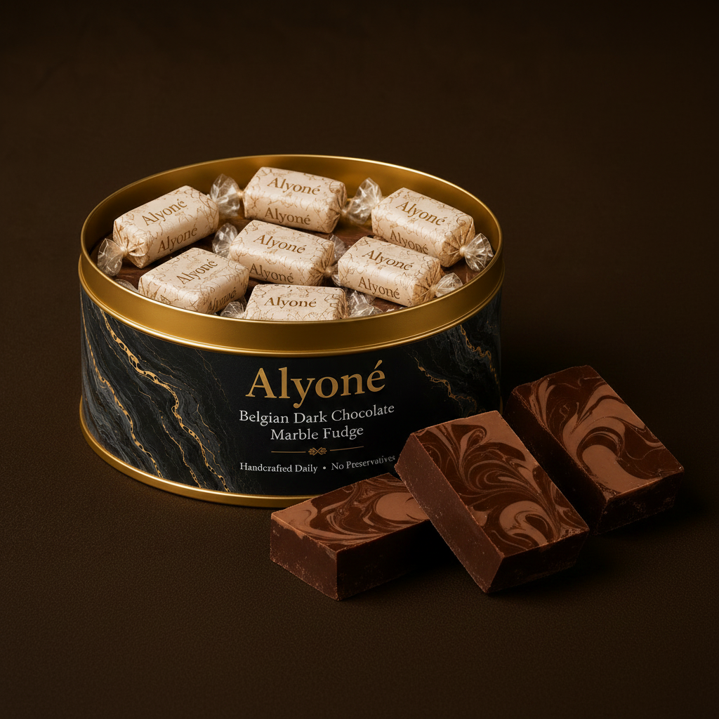 Belgian Dark Chocolate Marble Fudge