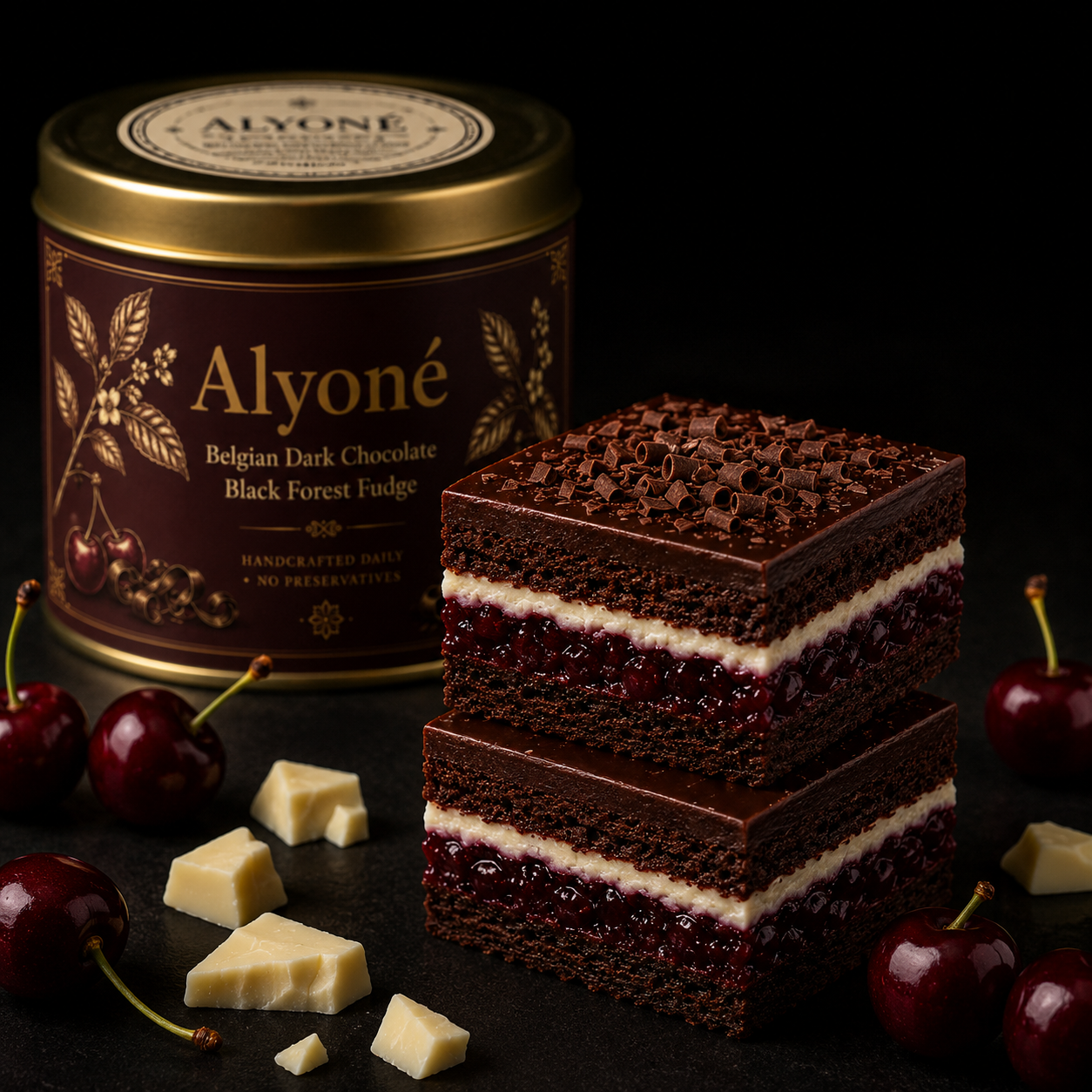 Belgian Dark Chocolate Black Forest Fudge
