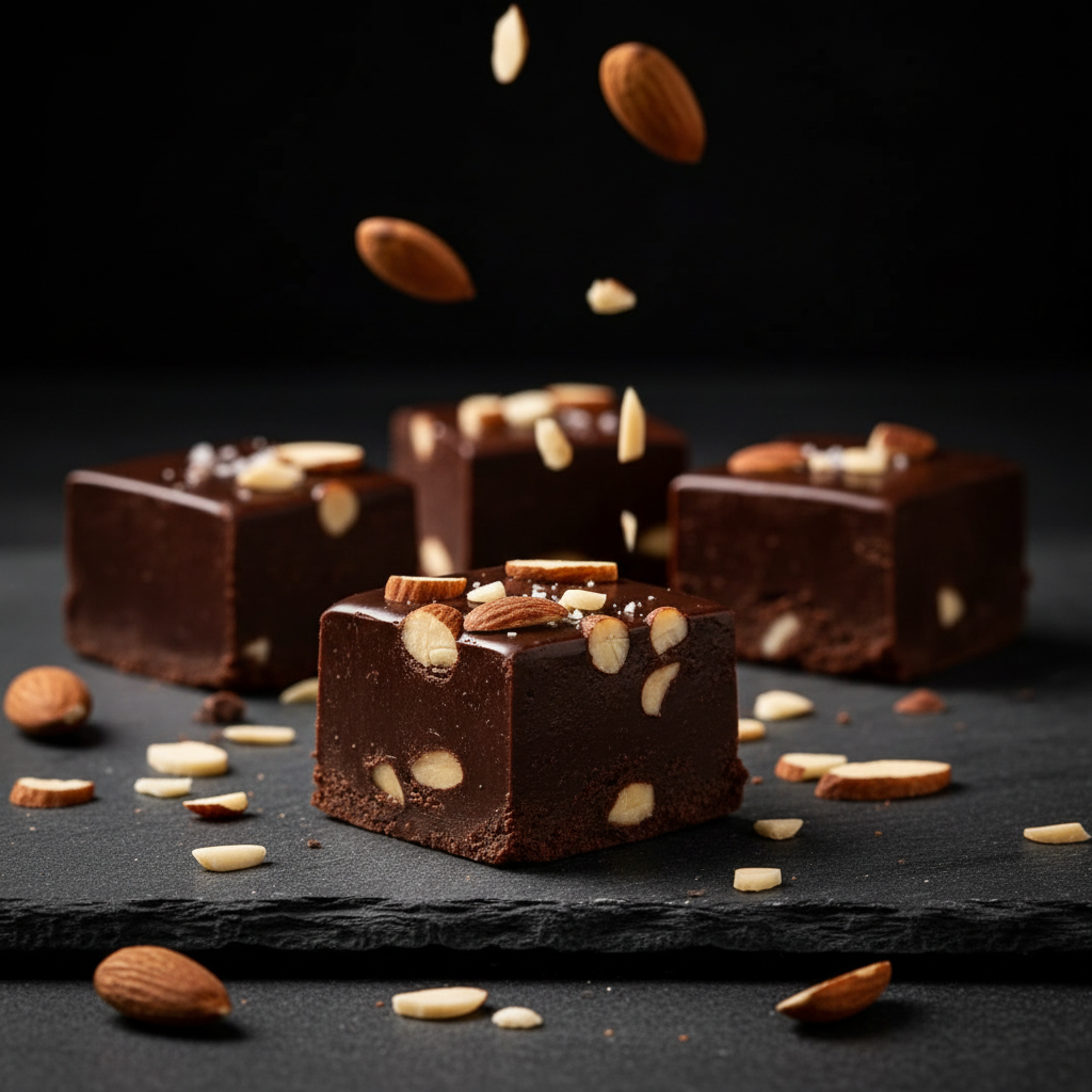 Belgian Dark Chocolate Almond Fudge