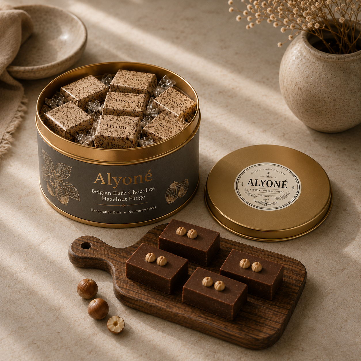 Belgian Dark Chocolate Hazelnut Fudge