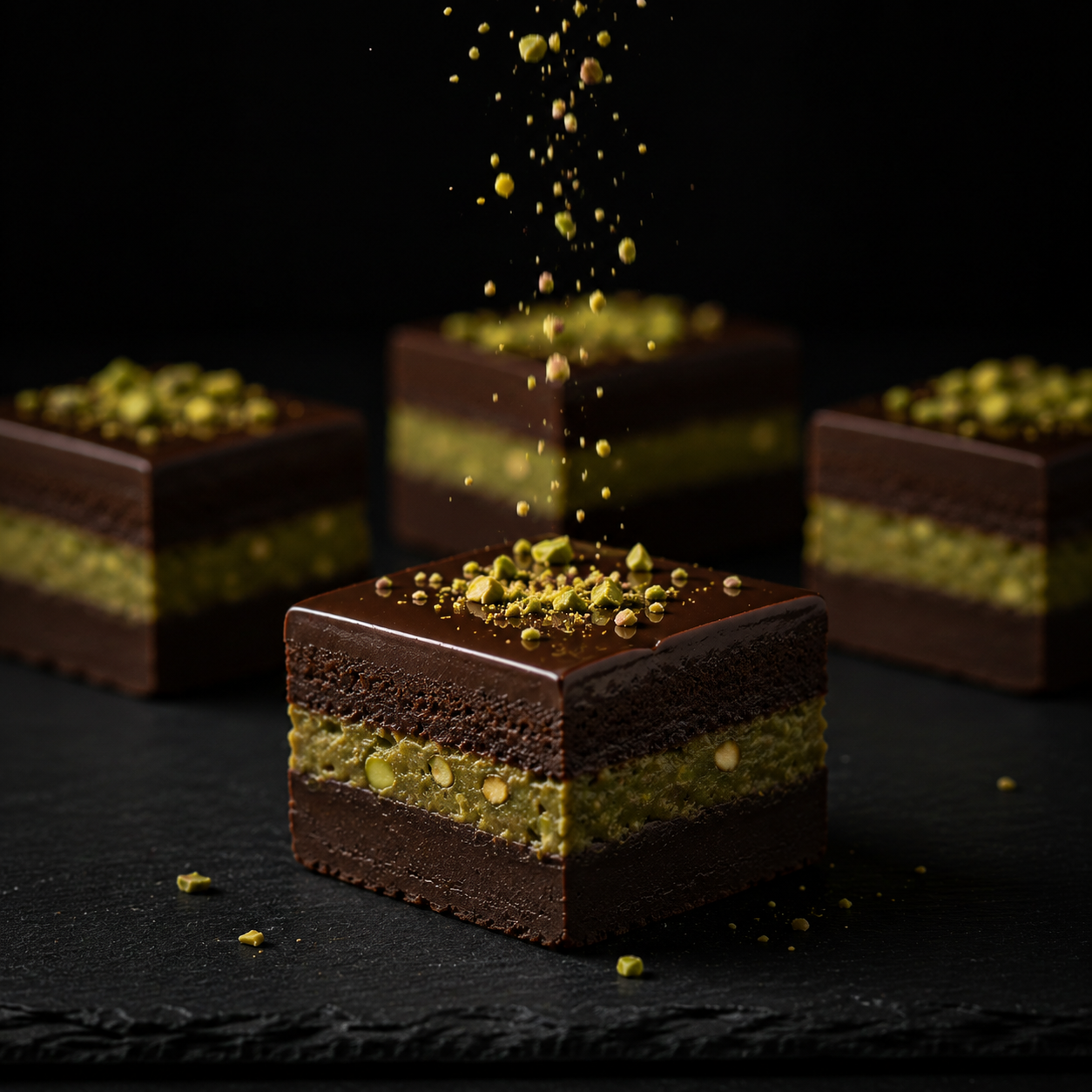 Belgian Dark Chocolate Kunafa Fudge