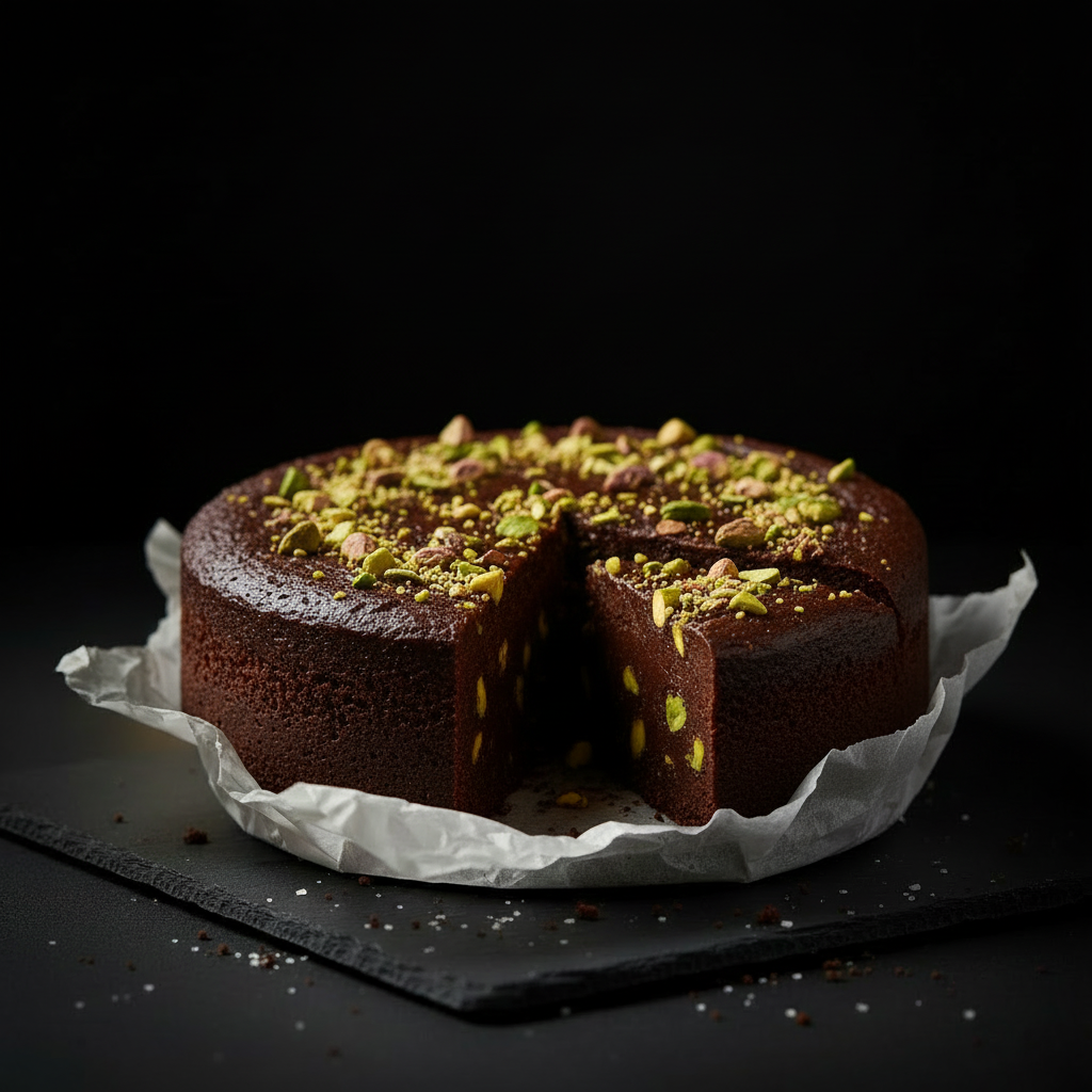 Pistachio Fudge Cake Slice - No Tin Box